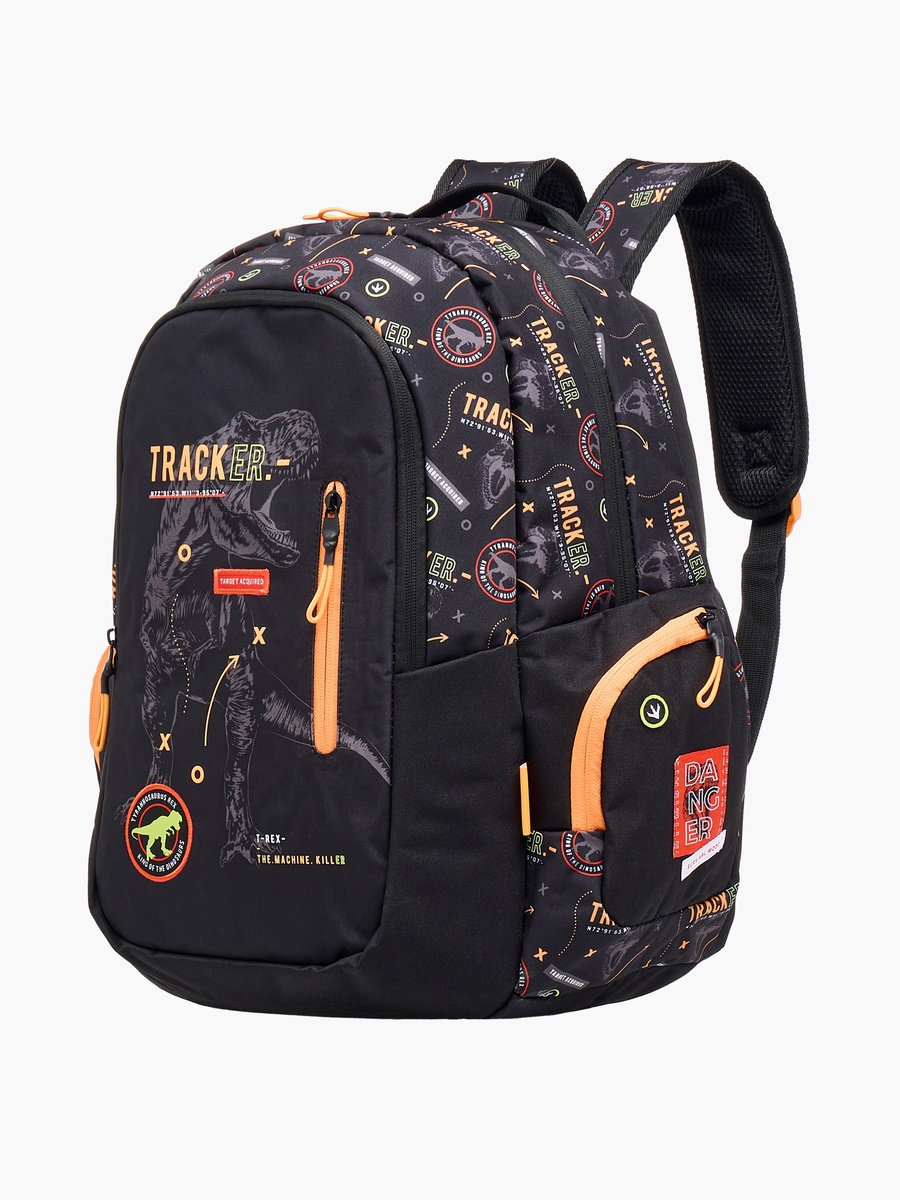 Dinosaur Print 2-Compartment Backpack with Zip Closure - 42x29x20 cm