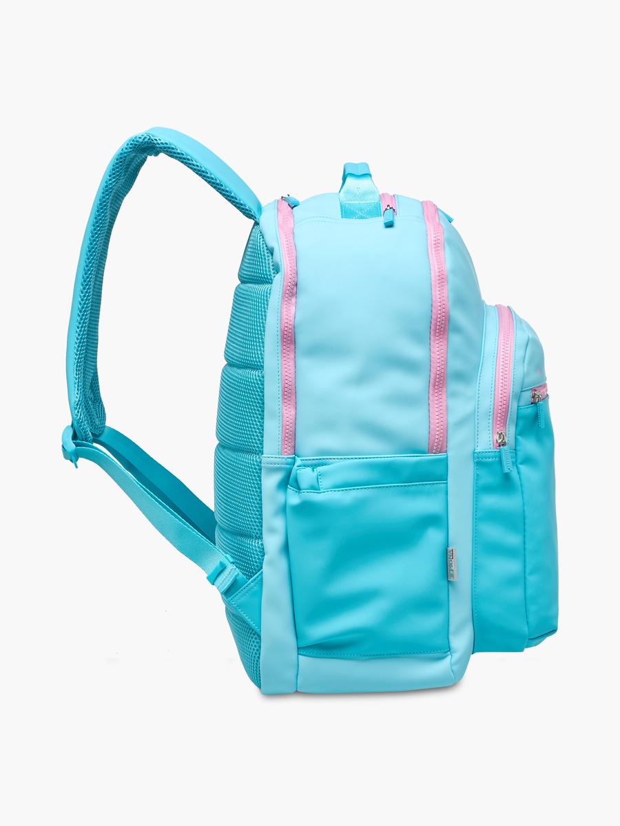 Logo Print Backpack with Zip Closure and Laptop Compartment - 45x32x18 cm