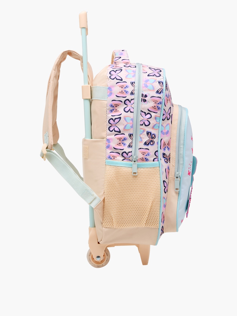 3-Piece Butterfly Print 16-inch Trolley Backpack Set - 43x30x13 cm