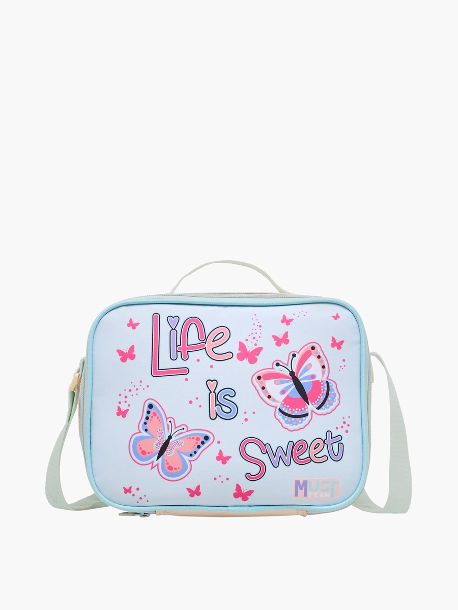 3-Piece Butterfly Print 16-inch Trolley Backpack Set - 43x30x13 cm