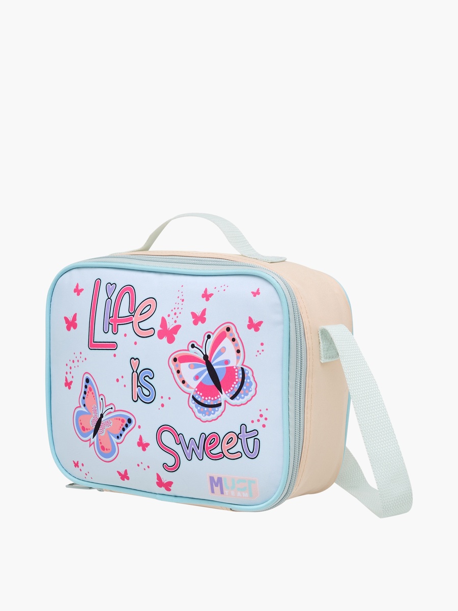 3-Piece Butterfly Print 16-inch Trolley Backpack Set - 43x30x13 cm