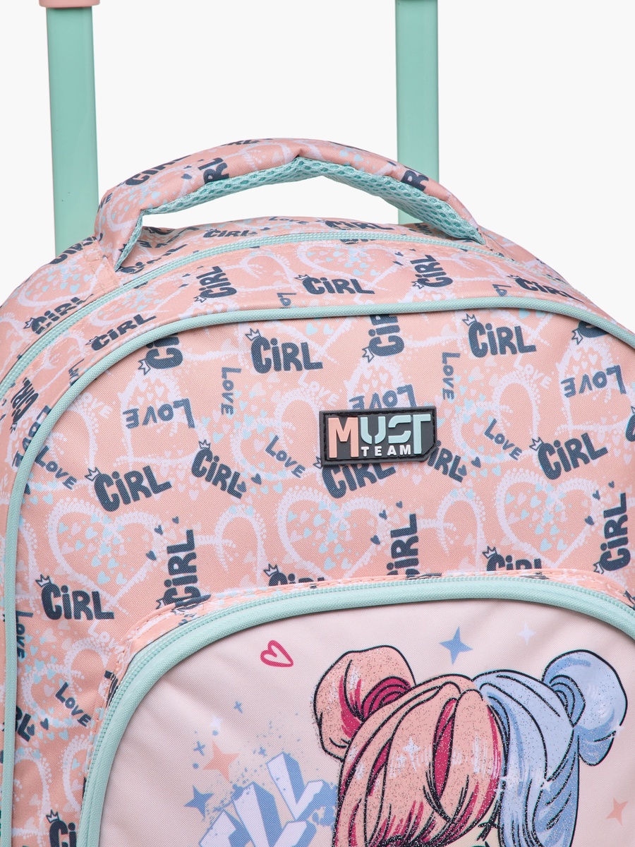 5-Piece Doll Print 16-inch Trolley Backpack Set - 43x30x13 cm