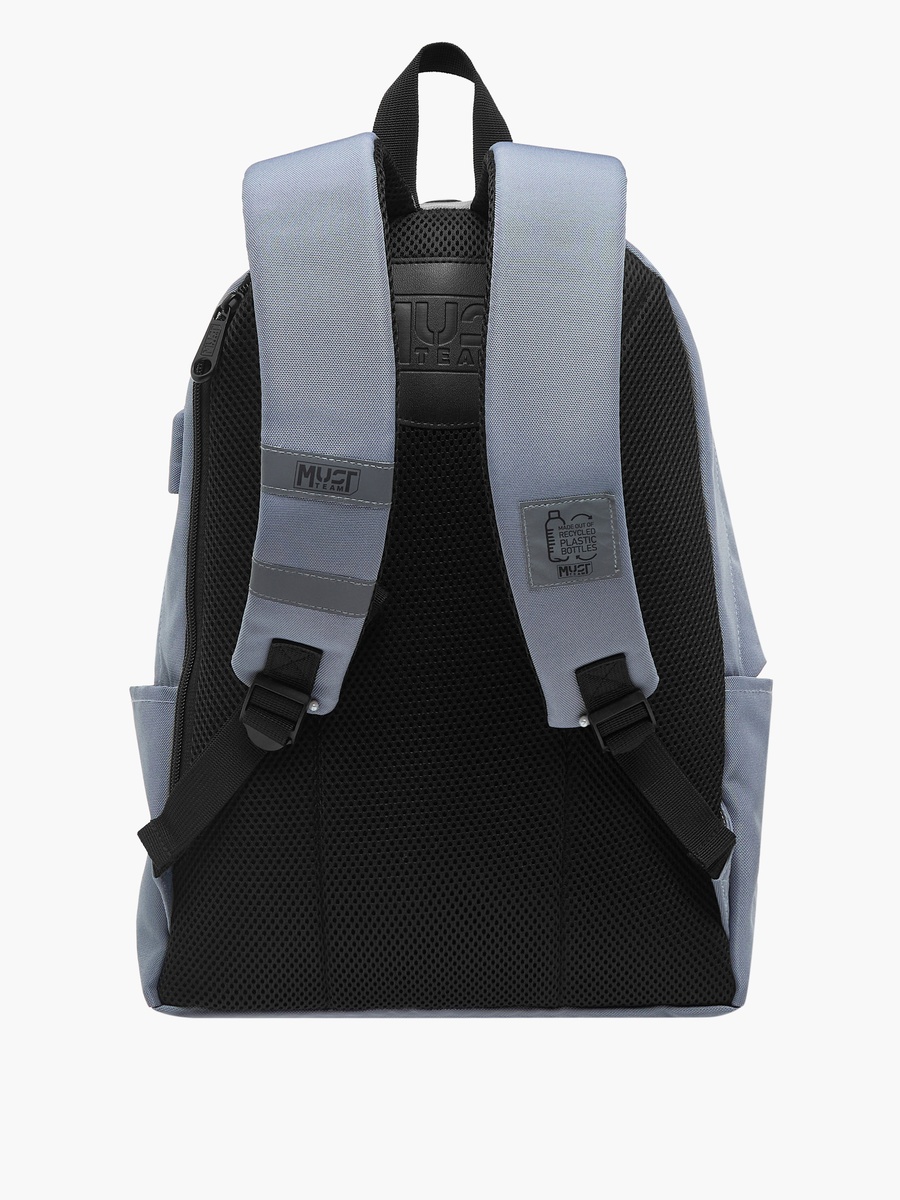 Logo Applique Backpack with Adjustable Straps and Zip Closure - 32x17x42 cm