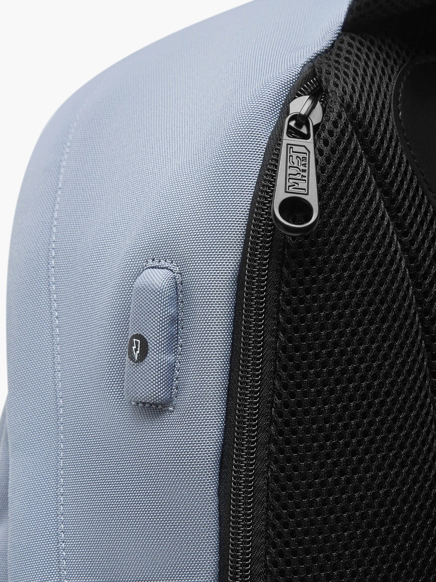 Logo Applique Backpack with Adjustable Straps and Zip Closure - 32x17x42 cm
