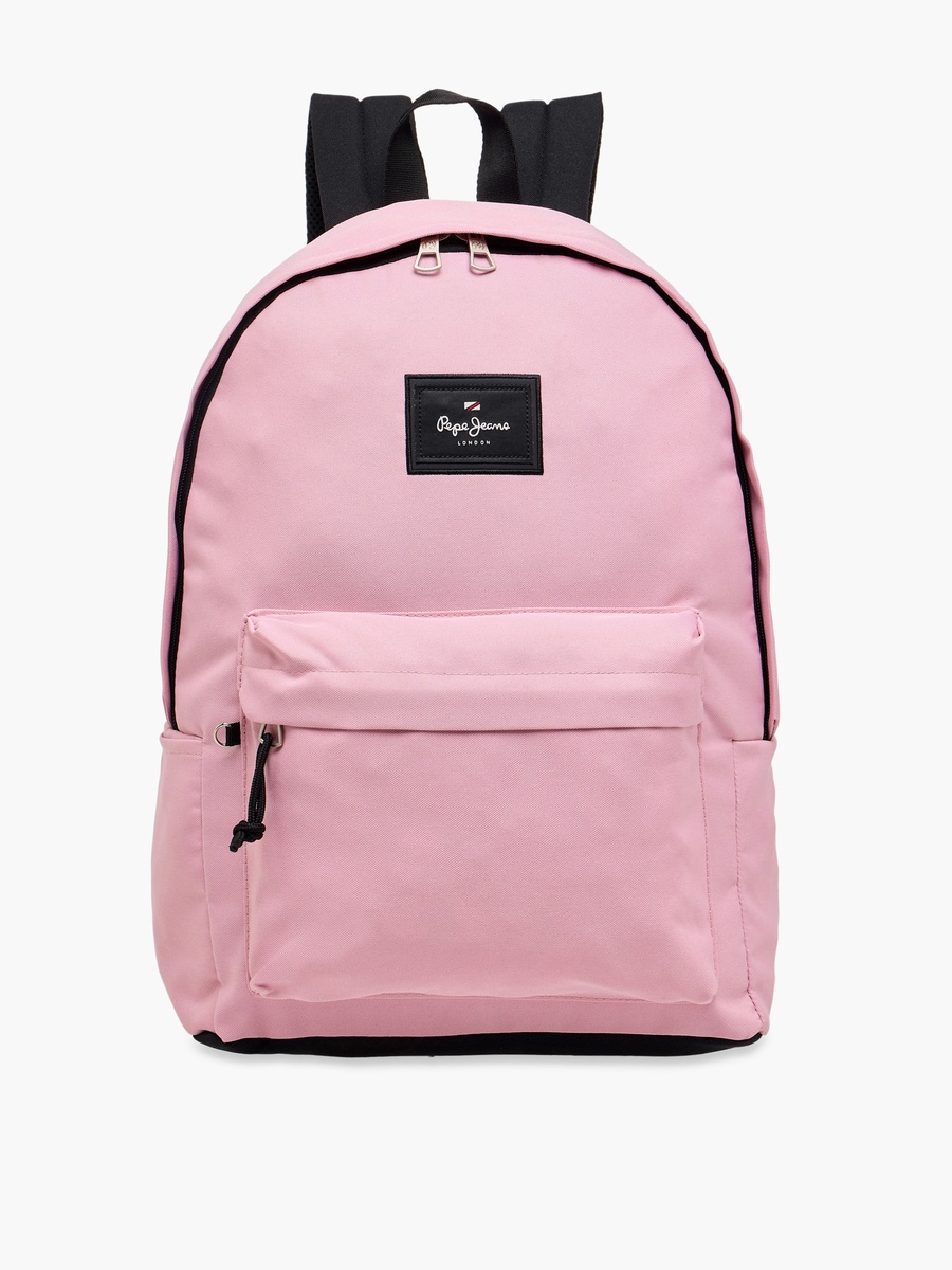 Solid Backpack with Adjustable Strap and Pencil Pouch - 33x44x21 cm