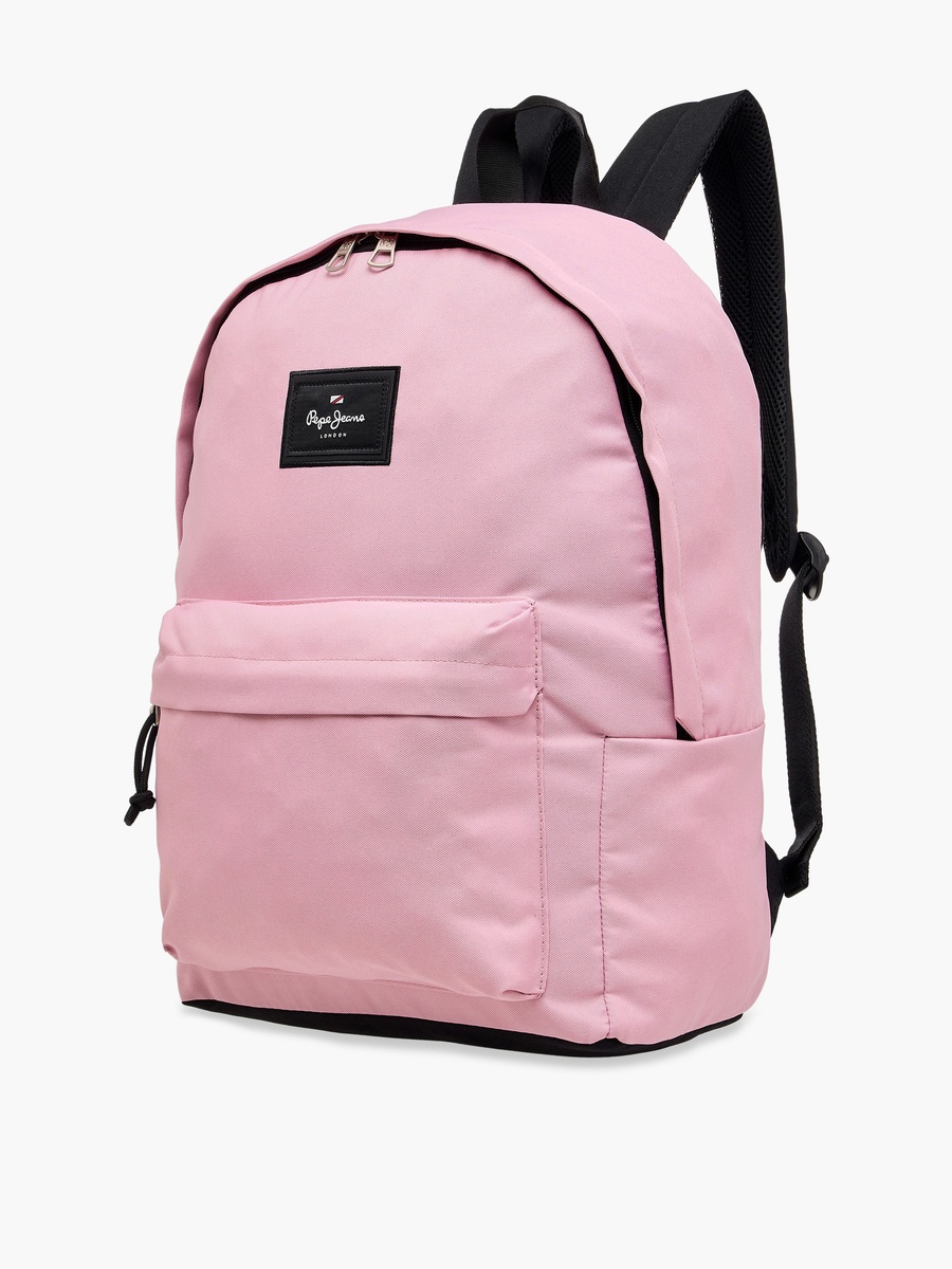 Solid Backpack with Adjustable Strap and Pencil Pouch - 33x44x21 cm
