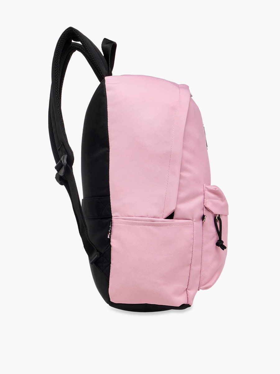 Solid Backpack with Adjustable Strap and Pencil Pouch - 33x44x21 cm
