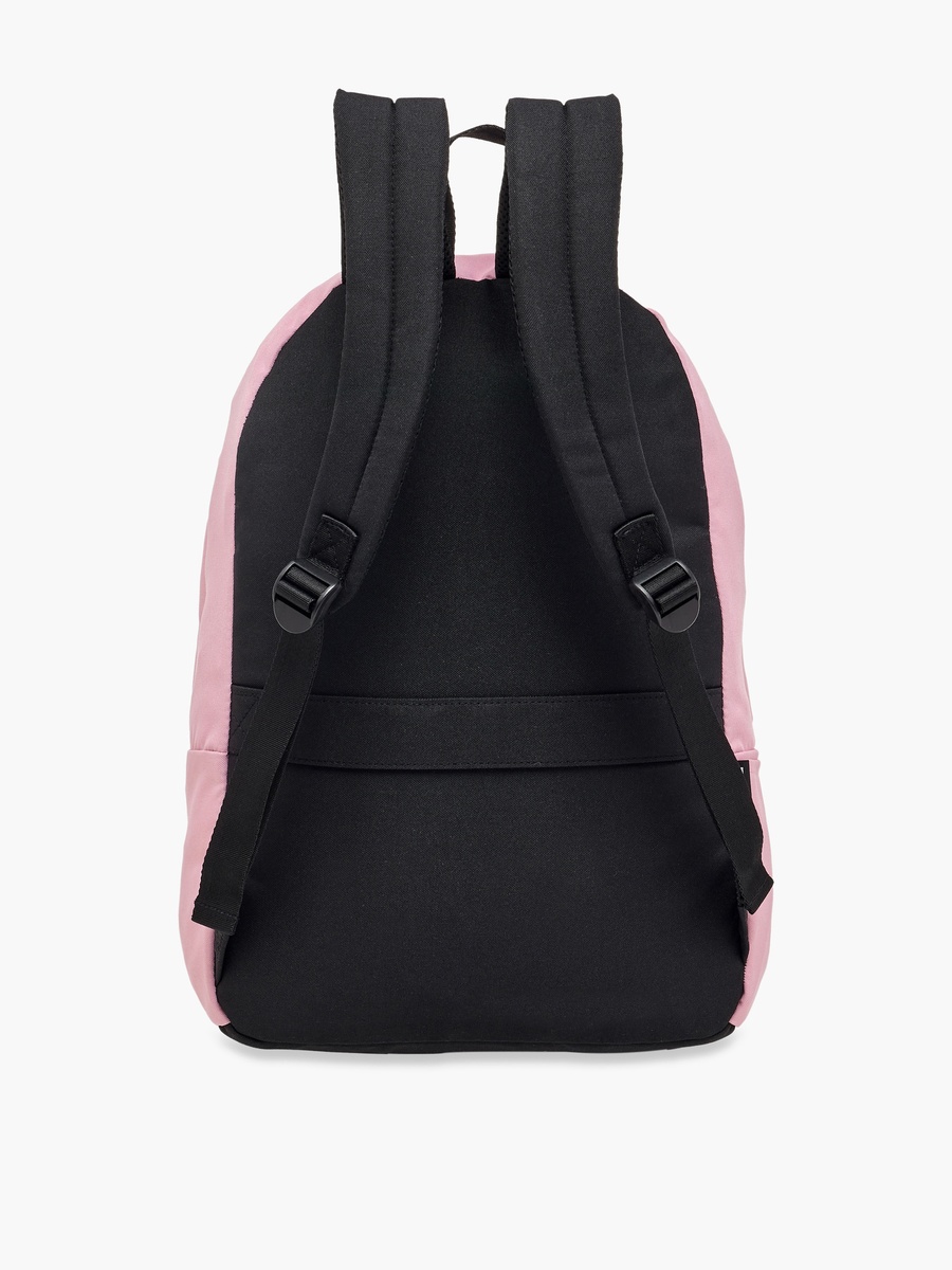 Solid Backpack with Adjustable Strap and Pencil Pouch - 33x44x21 cm