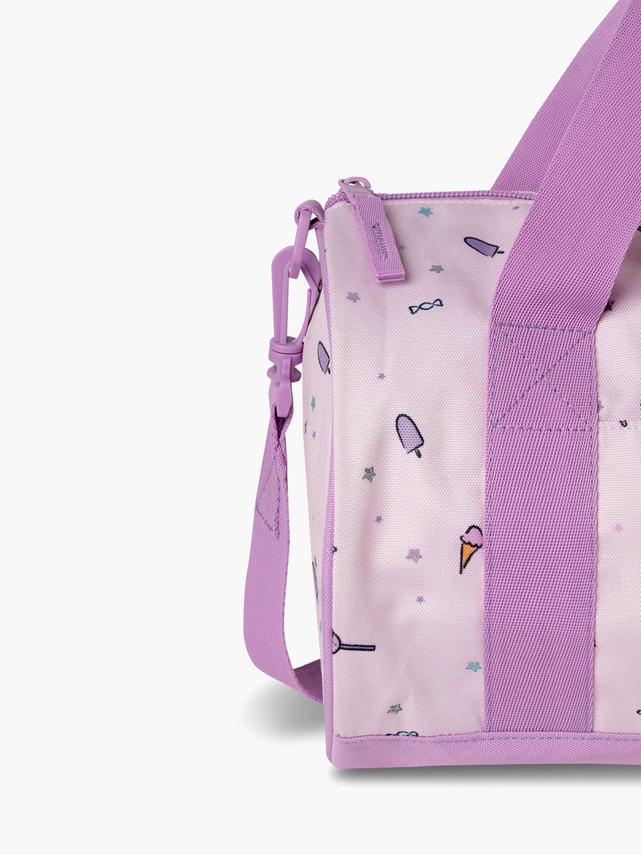 Printed Duffle Bag with Detachable Strap and Zip Closure - 35x45x21 cm