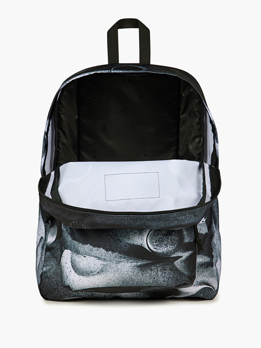 Printed Backpack with Adjustable Straps and Zip Closure - 14x32x42 cm