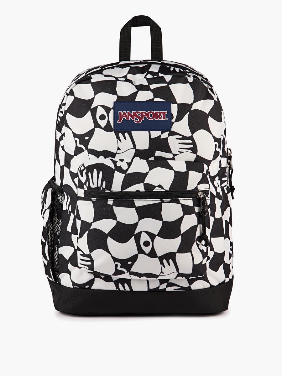 Printed Backpack with Adjustable Straps and Zip Closure - 15x32x42 cm