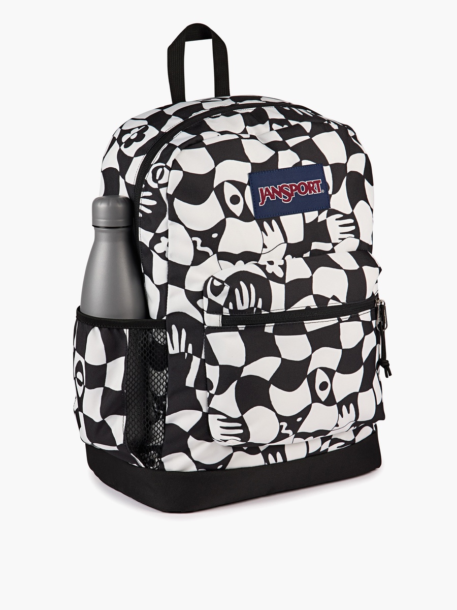 Printed Backpack with Adjustable Straps and Zip Closure - 15x32x42 cm