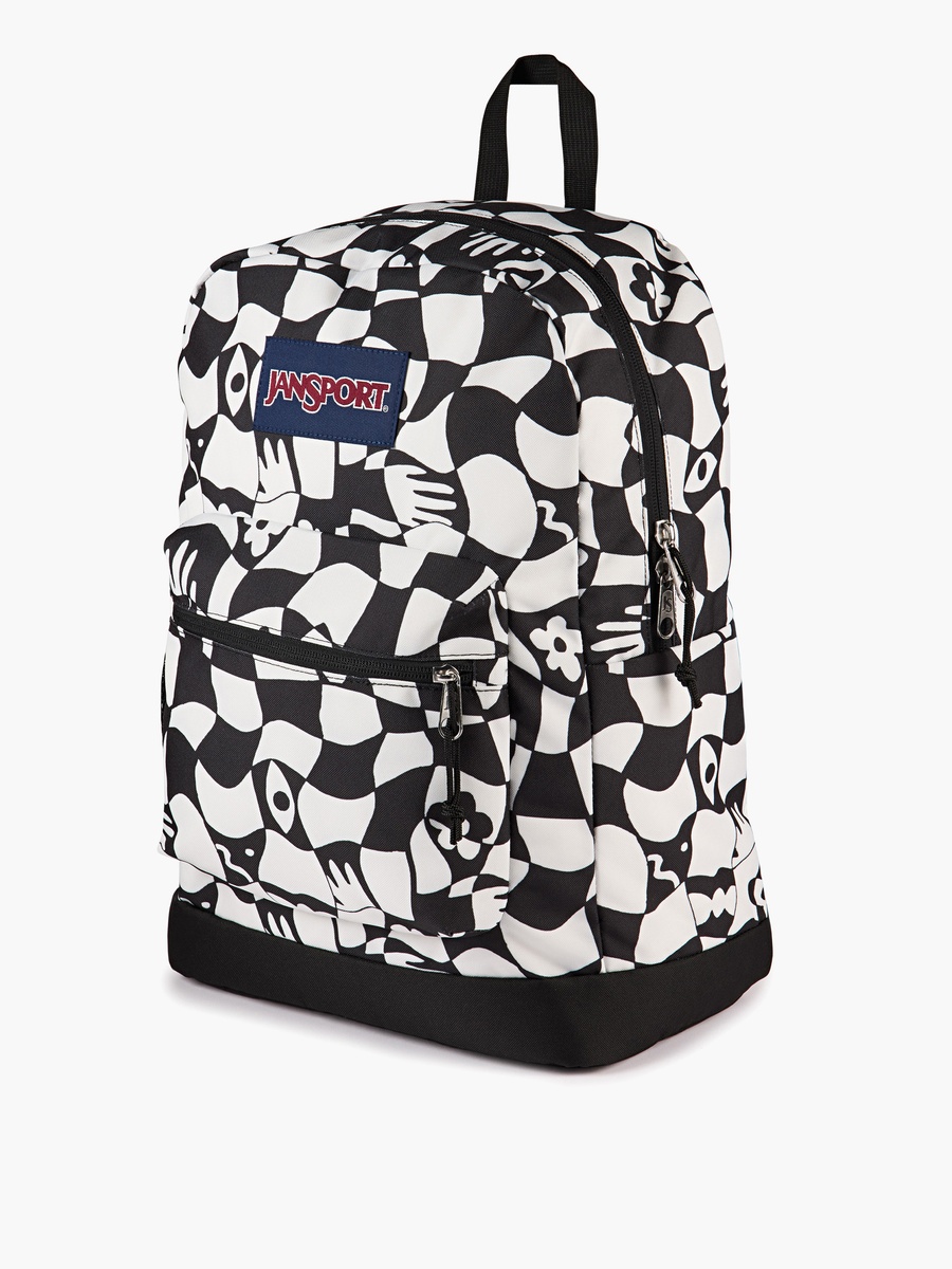 Printed Backpack with Adjustable Straps and Zip Closure - 15x32x42 cm