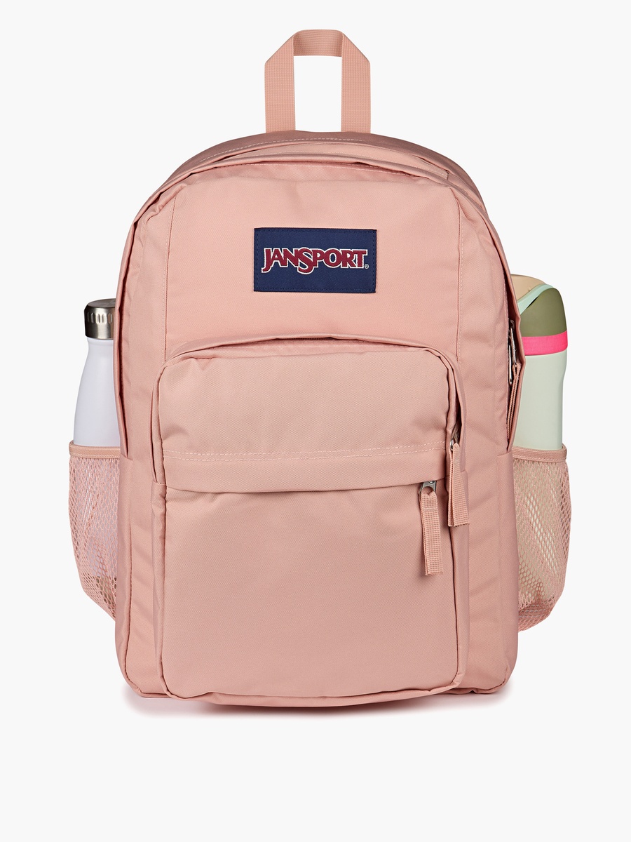Solid Backpack with Adjustable Straps and Zip Closure - 19x33x5 cm