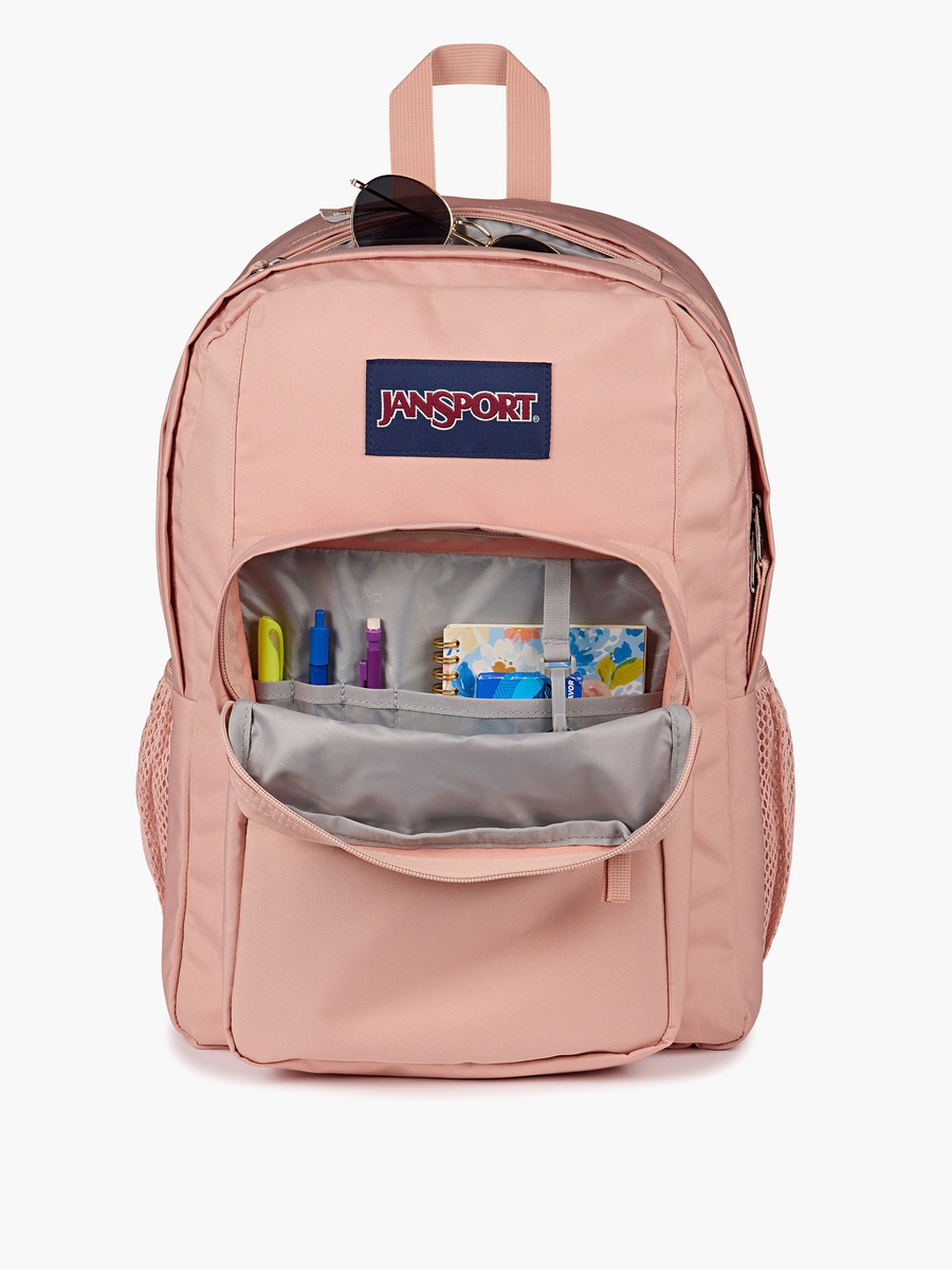 Solid Backpack with Adjustable Straps and Zip Closure - 19x33x5 cm