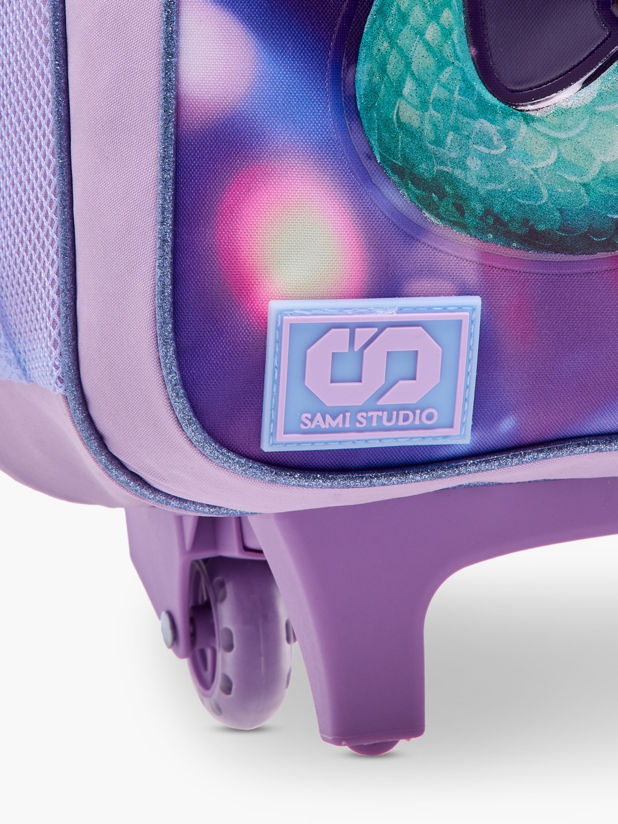 Mermaid Print 5-Piece Trolley Backpack Set - 34x20x48 cm
