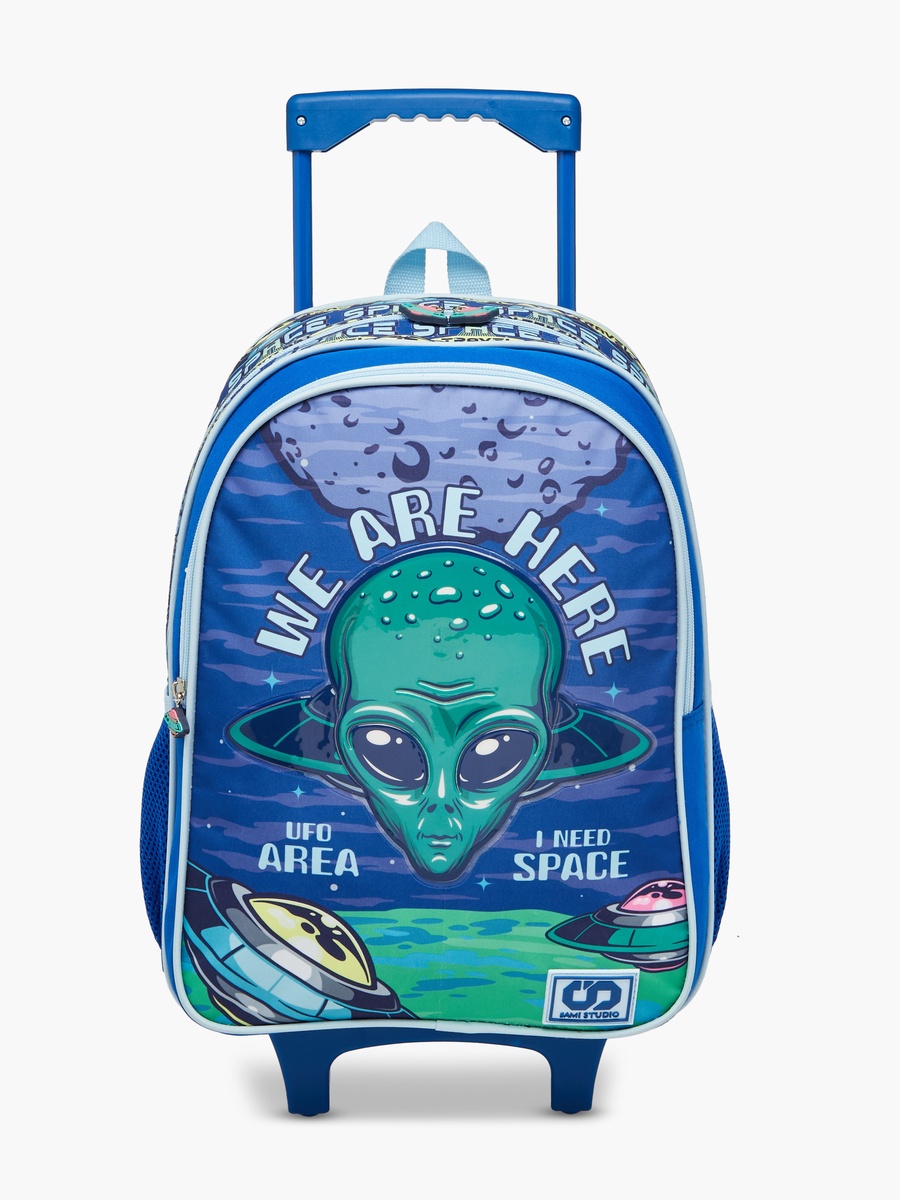 Alien Print 5-Piece 16-inch Trolley Backpack Set - 34x20x48 cm
