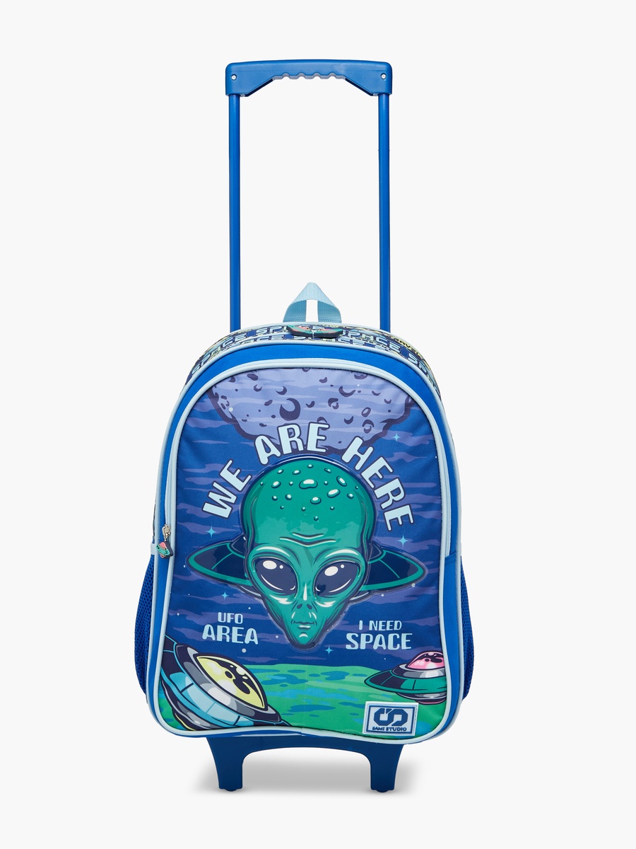 Alien Print 5-Piece 16-inch Trolley Backpack Set - 34x20x48 cm