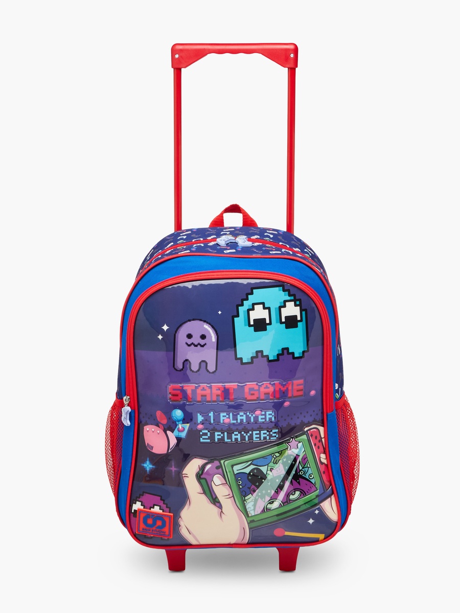 5-Piece Printed 16-inch Trolley Backpack Set - 34x20x48 cm