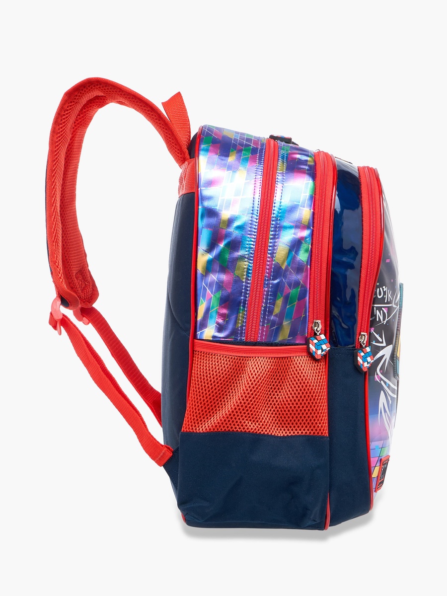 Rubiks Cube Print 17-inch Backpack with Adjustable Straps - 14x33x45 cm