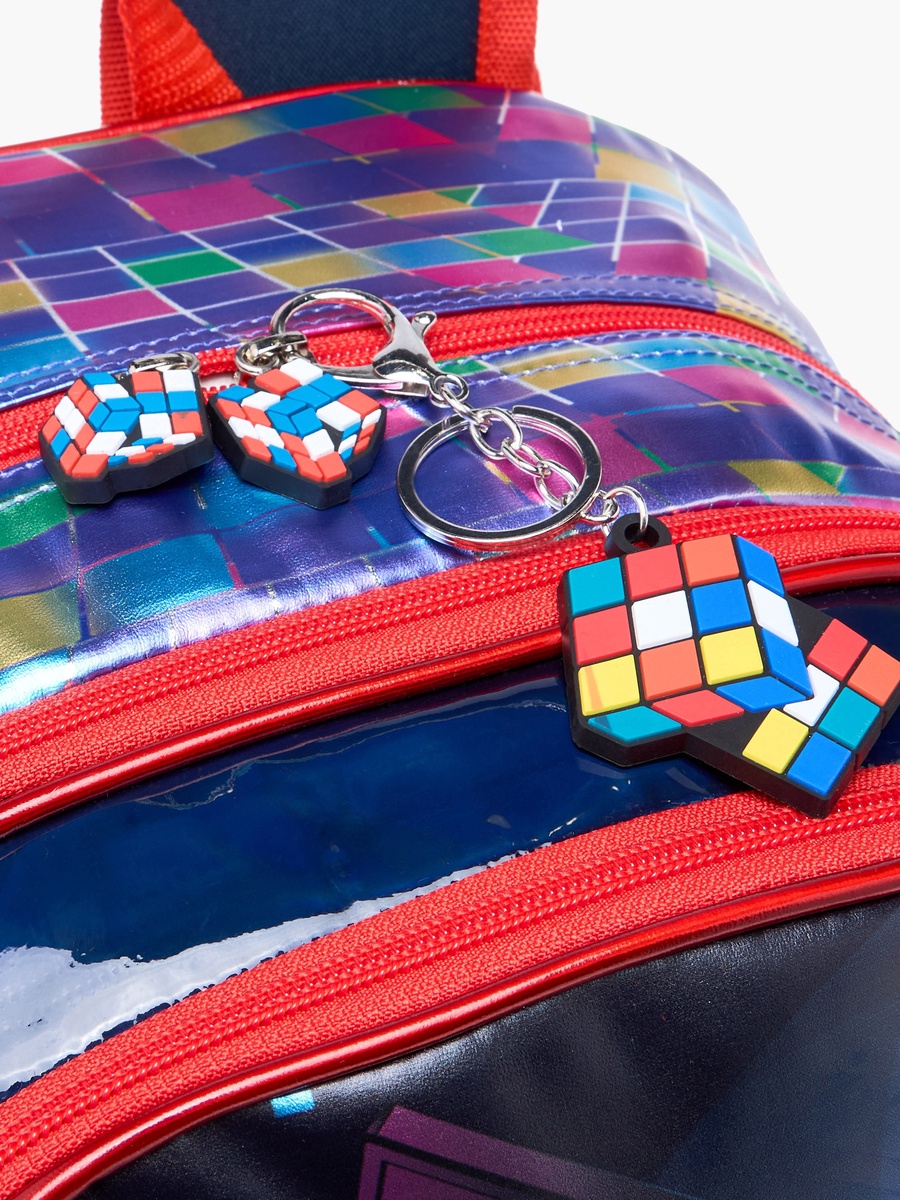 Rubiks Cube Print 17-inch Backpack with Adjustable Straps - 14x33x45 cm
