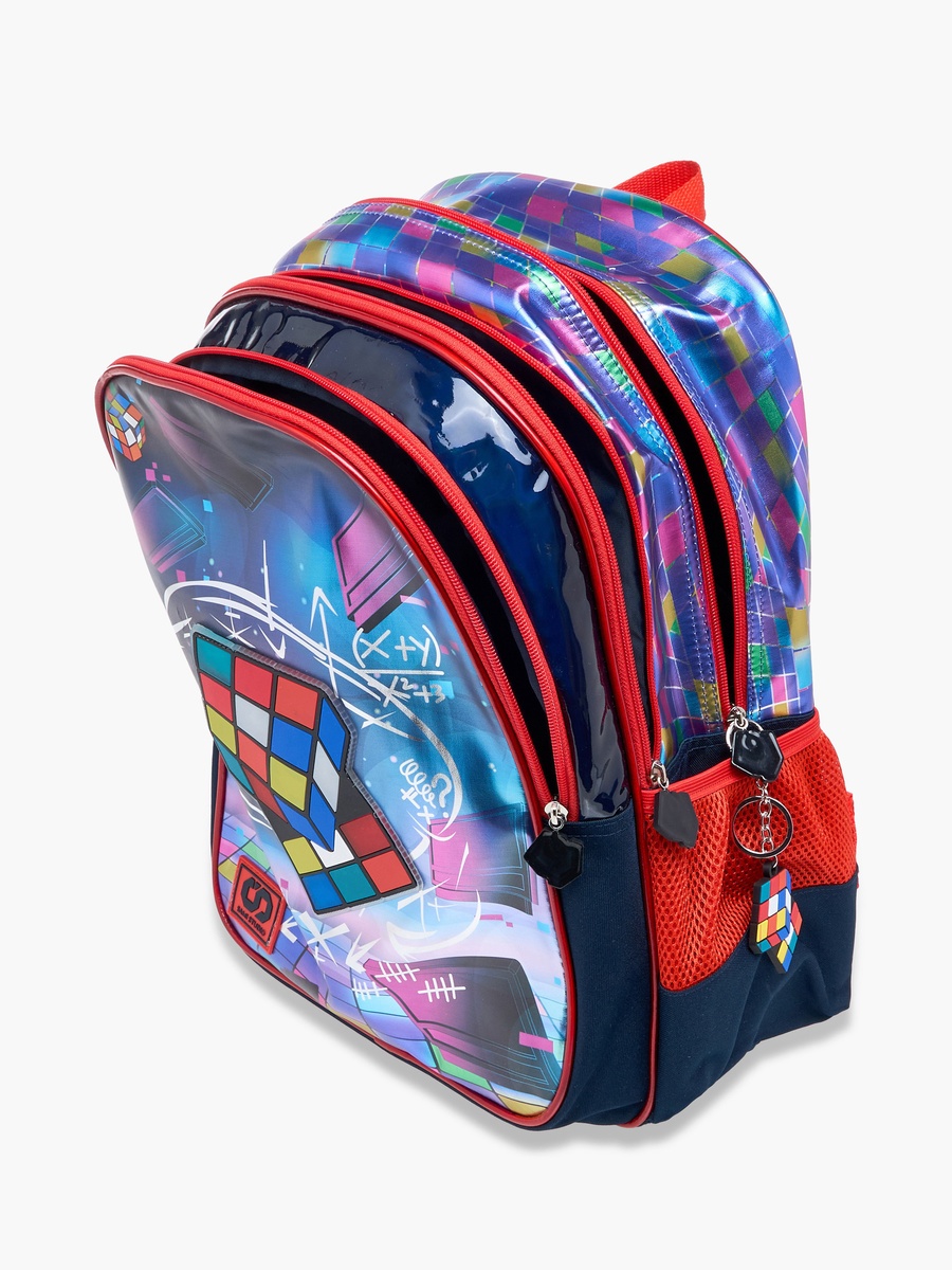 Rubiks Cube Print 17-inch Backpack with Adjustable Straps - 14x33x45 cm