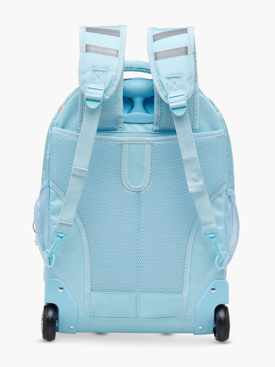 Floral Print 17-inch Trolley Backpack with Zip Closure - 43x28x13 cm