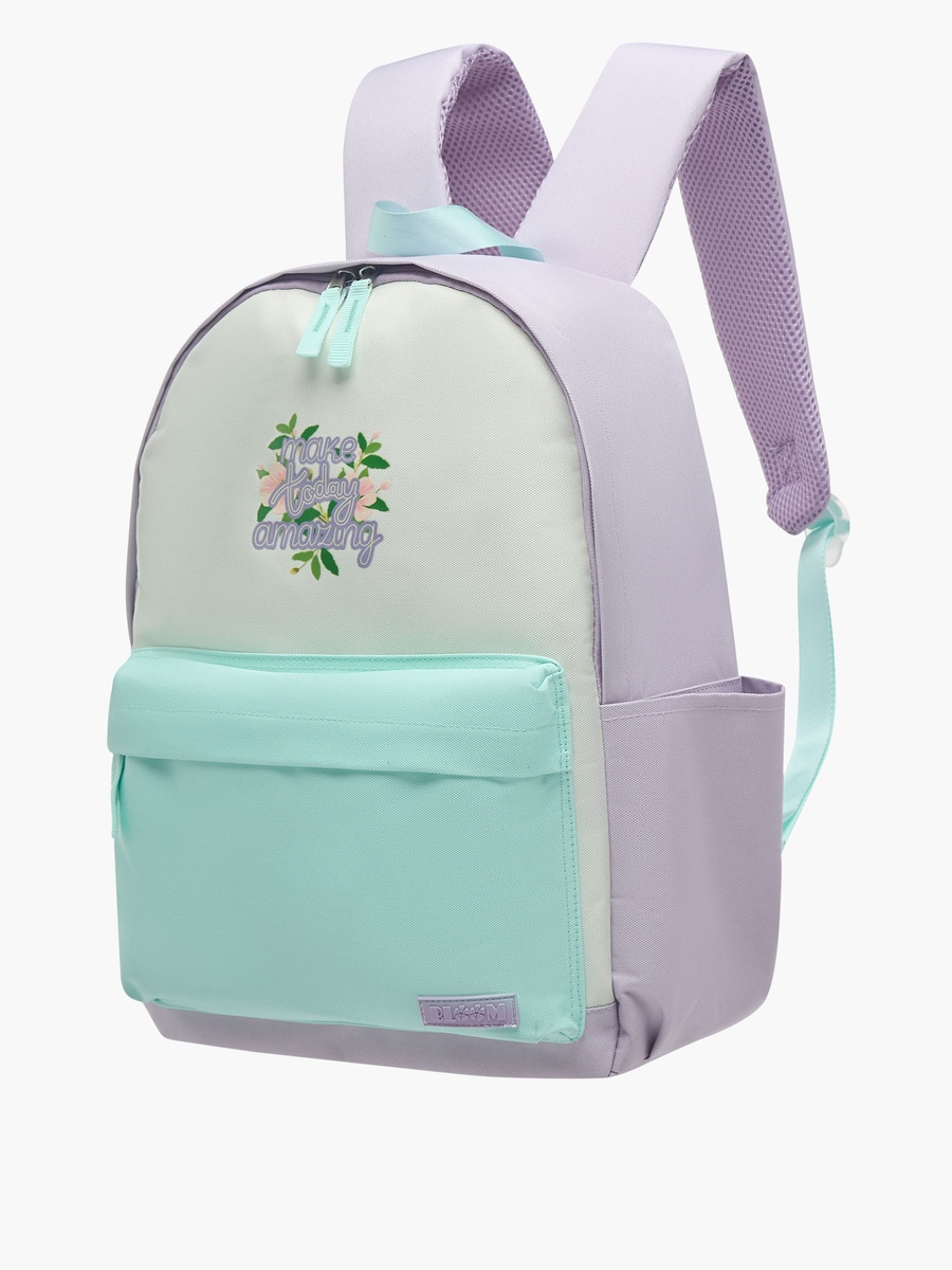 Slogan Print Backpack with Adjustable Straps and Zip Closure - 41x30x14 cm