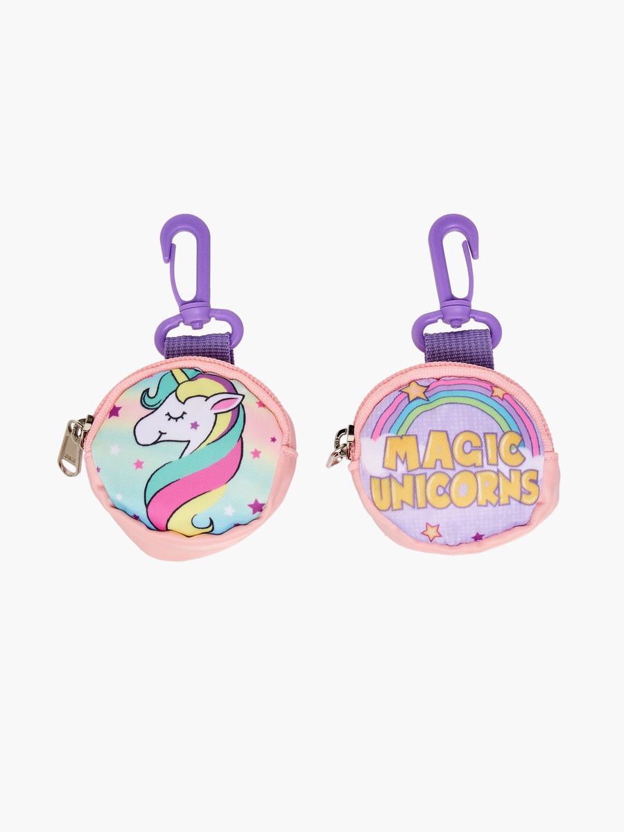Supercute Unicorn Print Backpack with Shoulder Straps and Detachable Pouches - 26x10x28 cm