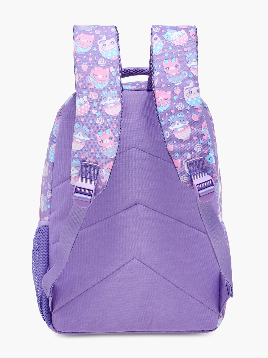 Cat Print Backpack with Adjustable Shoulder Straps and Zip Closure - 30x13x42 cm