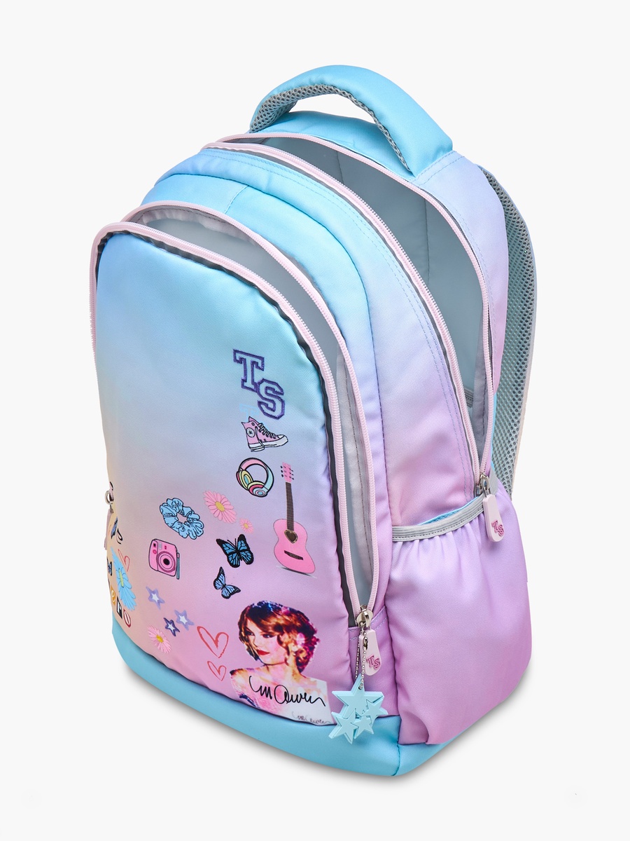 Celebrity Icons Taylor Swift Print Backpack with Laptop Compartment and Zip Closure - 30x15x44 cm