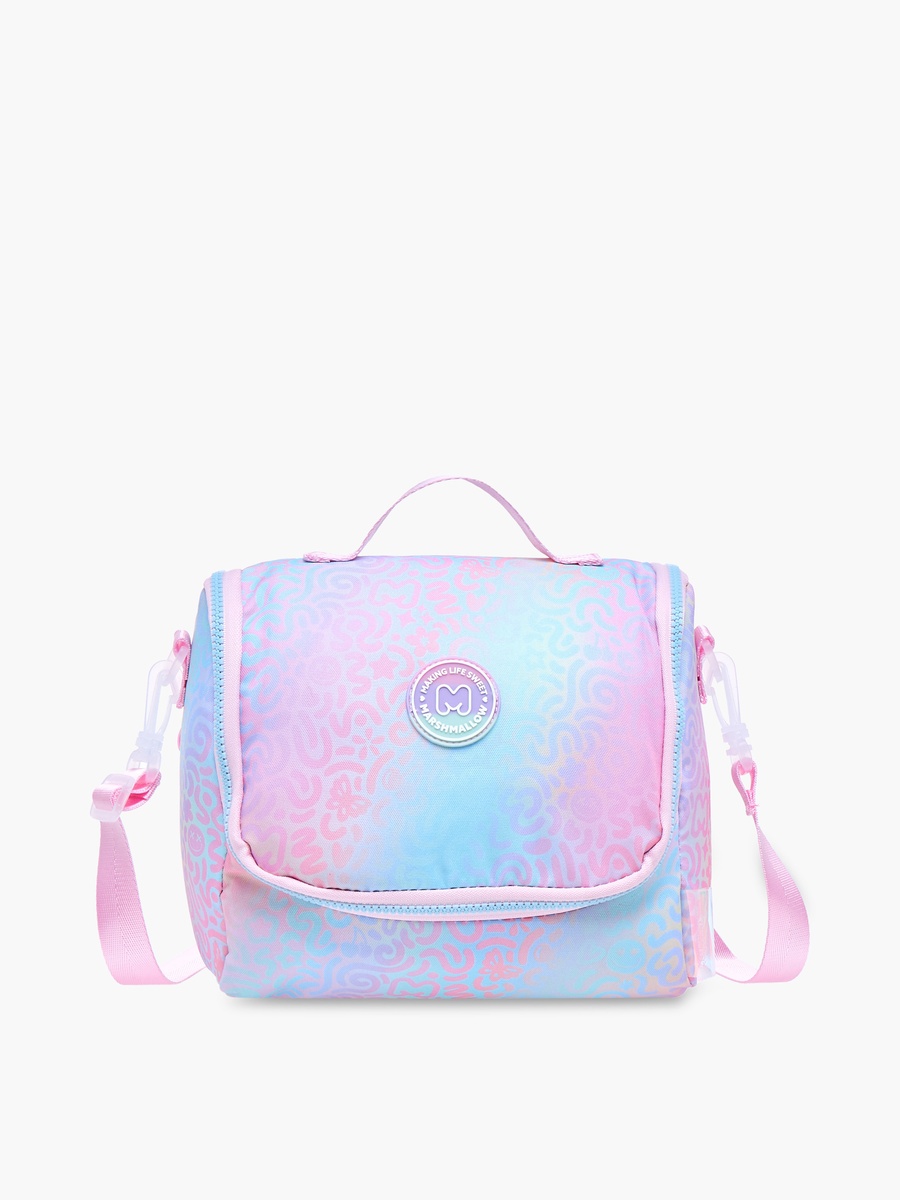 Iris Slogan Applique Lunch Bag with Zip Closure