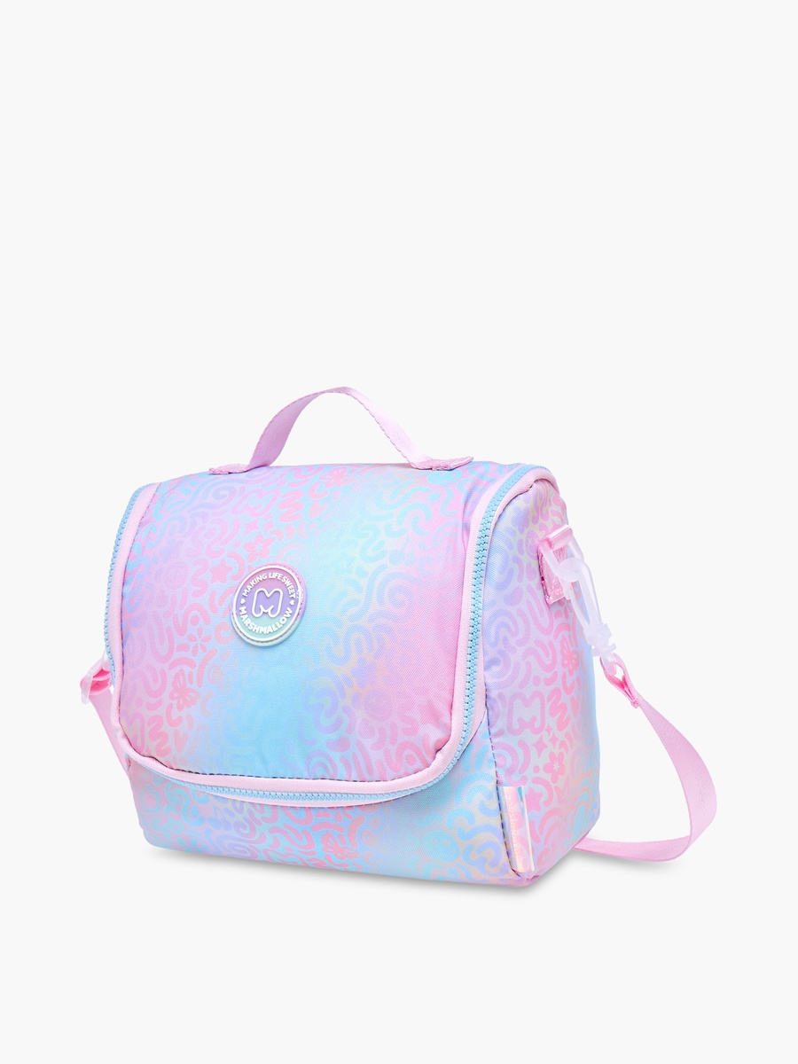 Iris Slogan Applique Lunch Bag with Zip Closure
