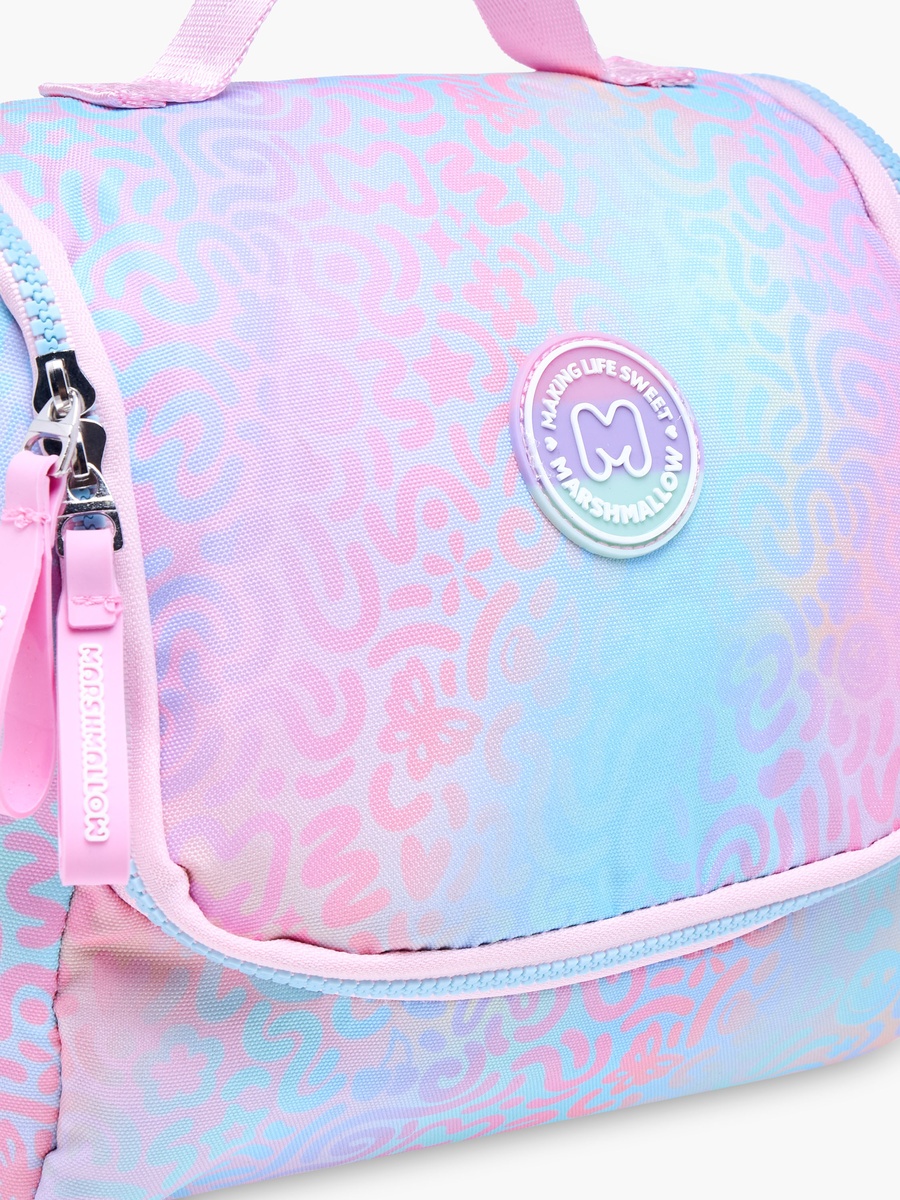 Iris Slogan Applique Lunch Bag with Zip Closure