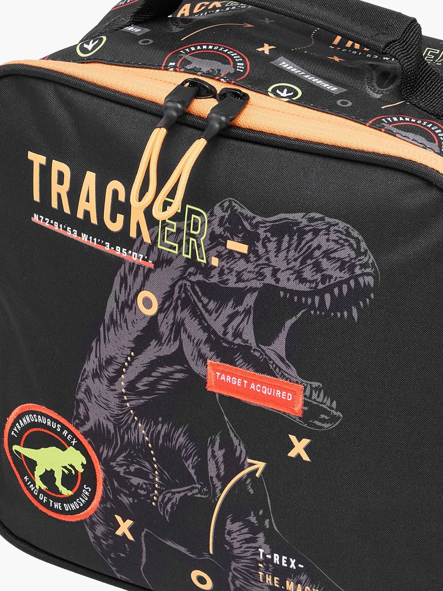 Dinosaur Print Lunch Bag with Zip Closure and Strap