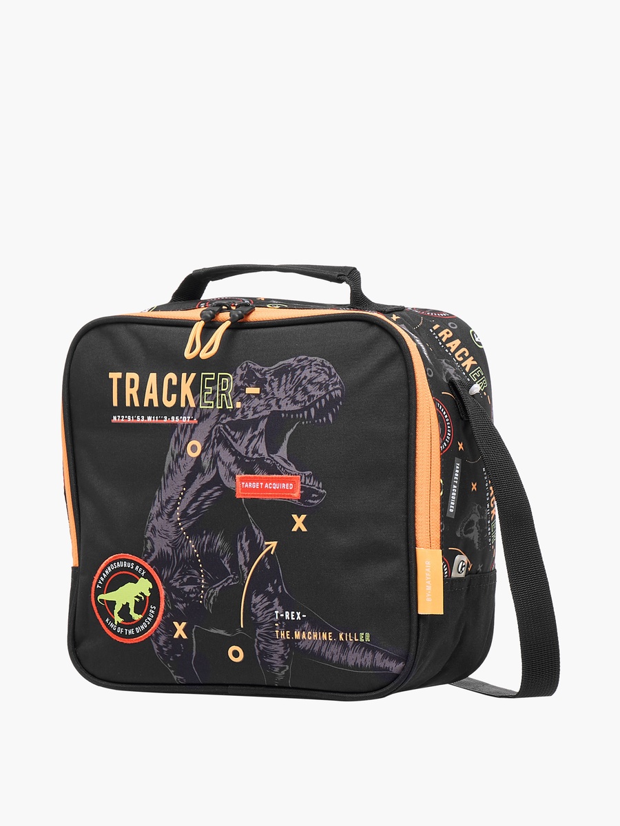 Dinosaur Print Lunch Bag with Zip Closure and Strap