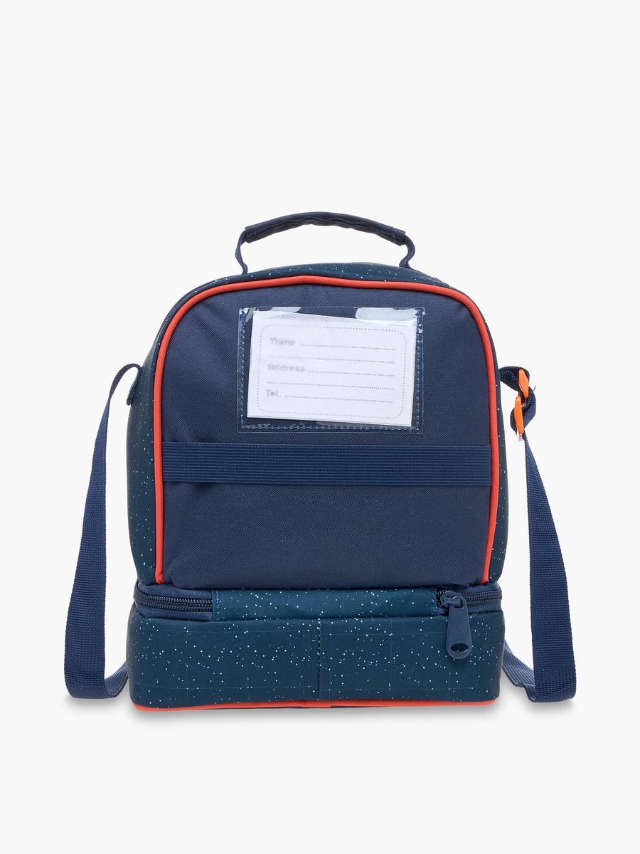 Rocket Print Lunch Bag with Adjustable Strap and Zip Closure