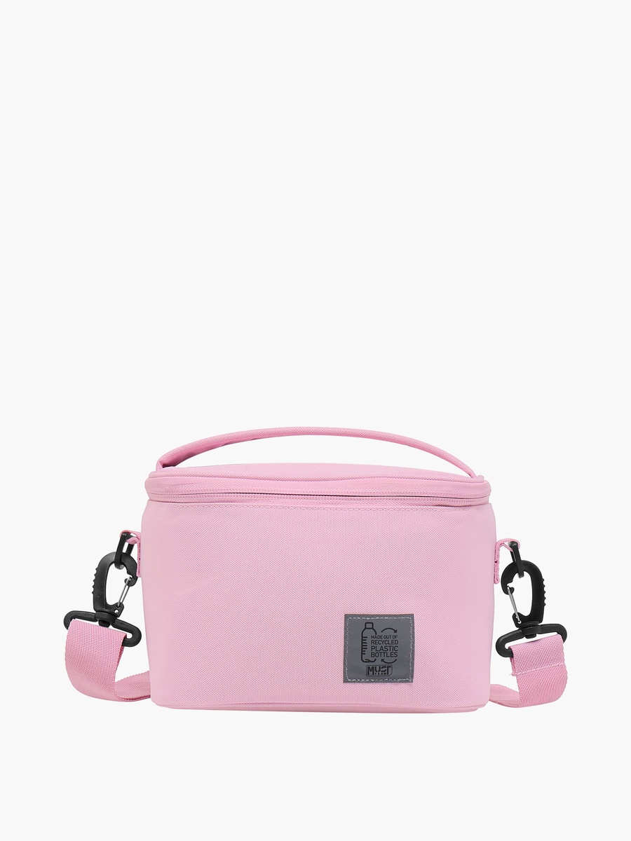 Solid Lunch Bag with Detachable Strap and Zip Closure