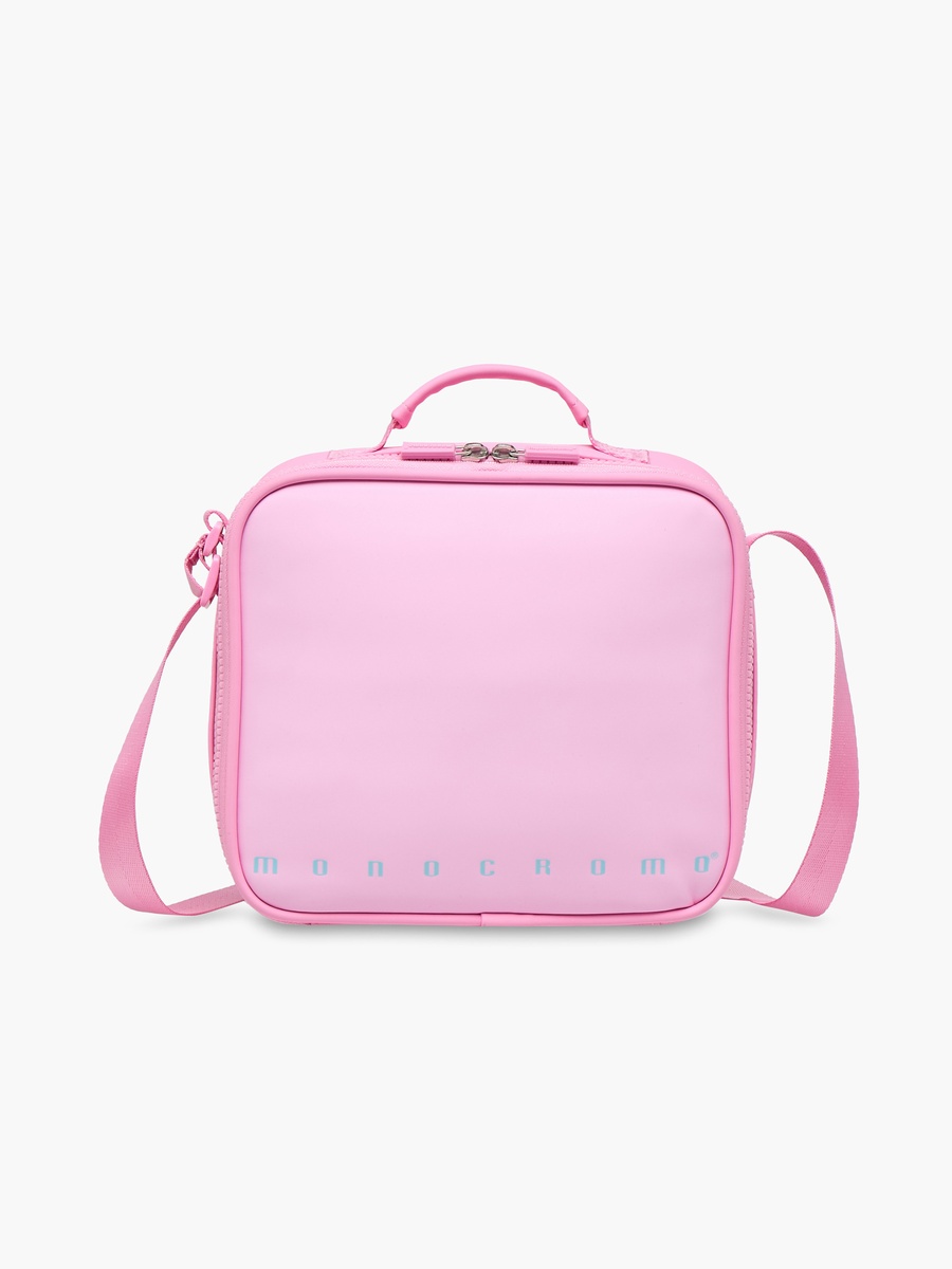 Solid Lunch Bag with Adjustable Strap and Zip Closure