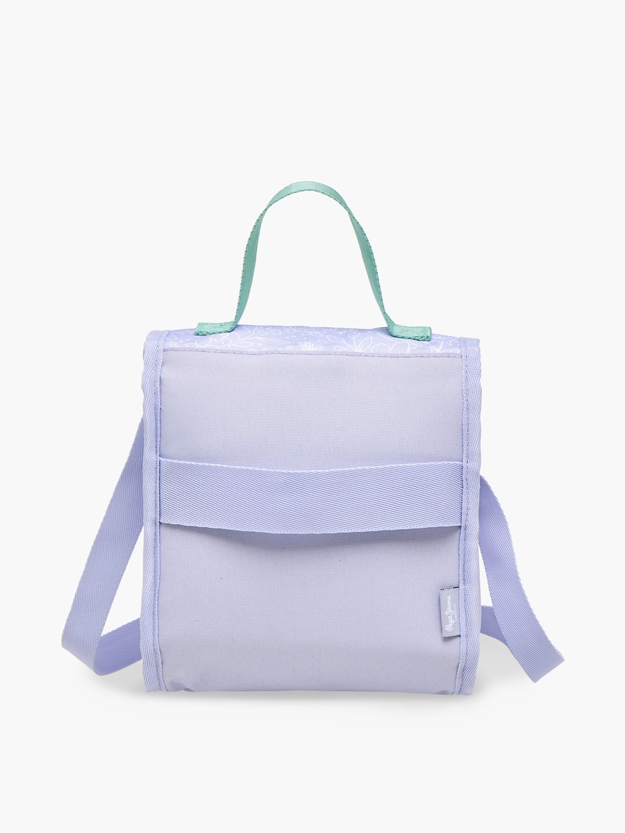 Floral Print Lunch Bag with Adjustable Strap and Buckle Closure