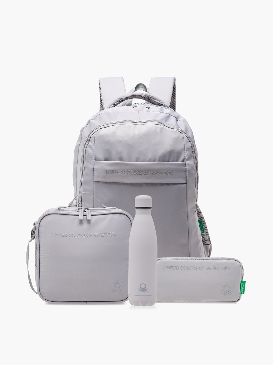 Solid Lunch Bag with Adjustable Strap and Zip Closure