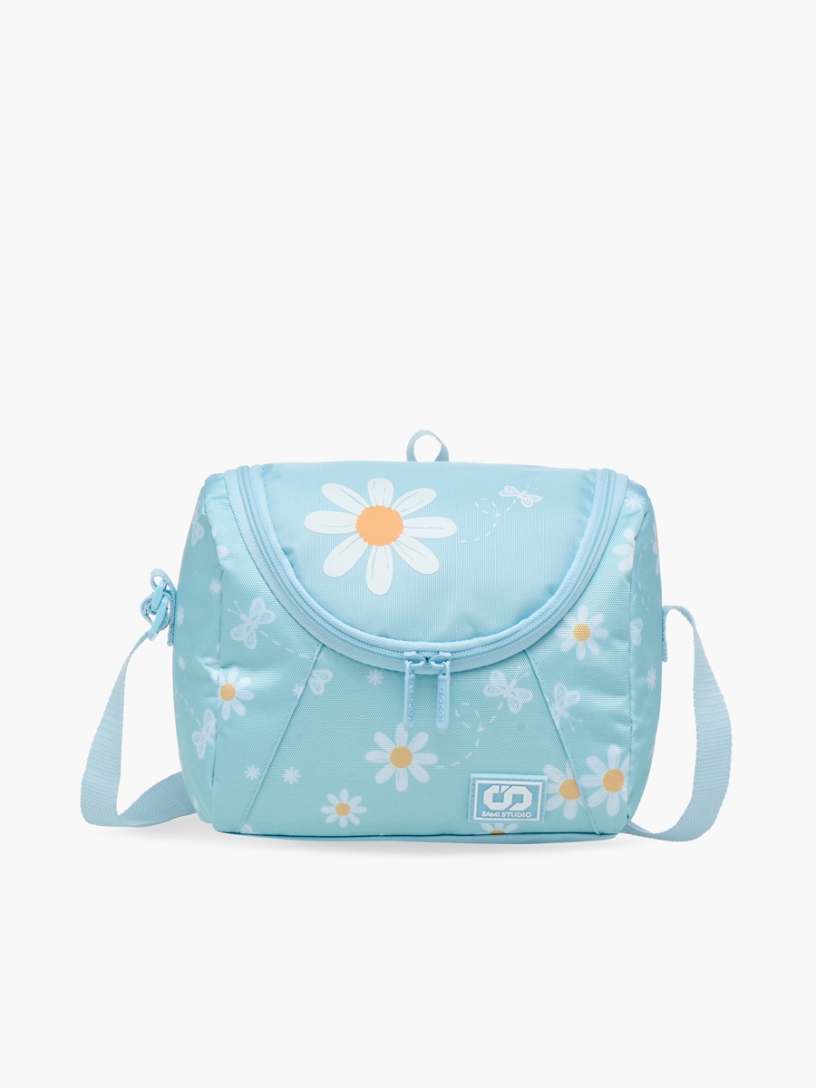 Floral Print Lunch Bag with Zip Closure