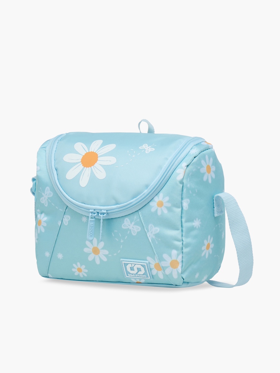 Floral Print Lunch Bag with Zip Closure