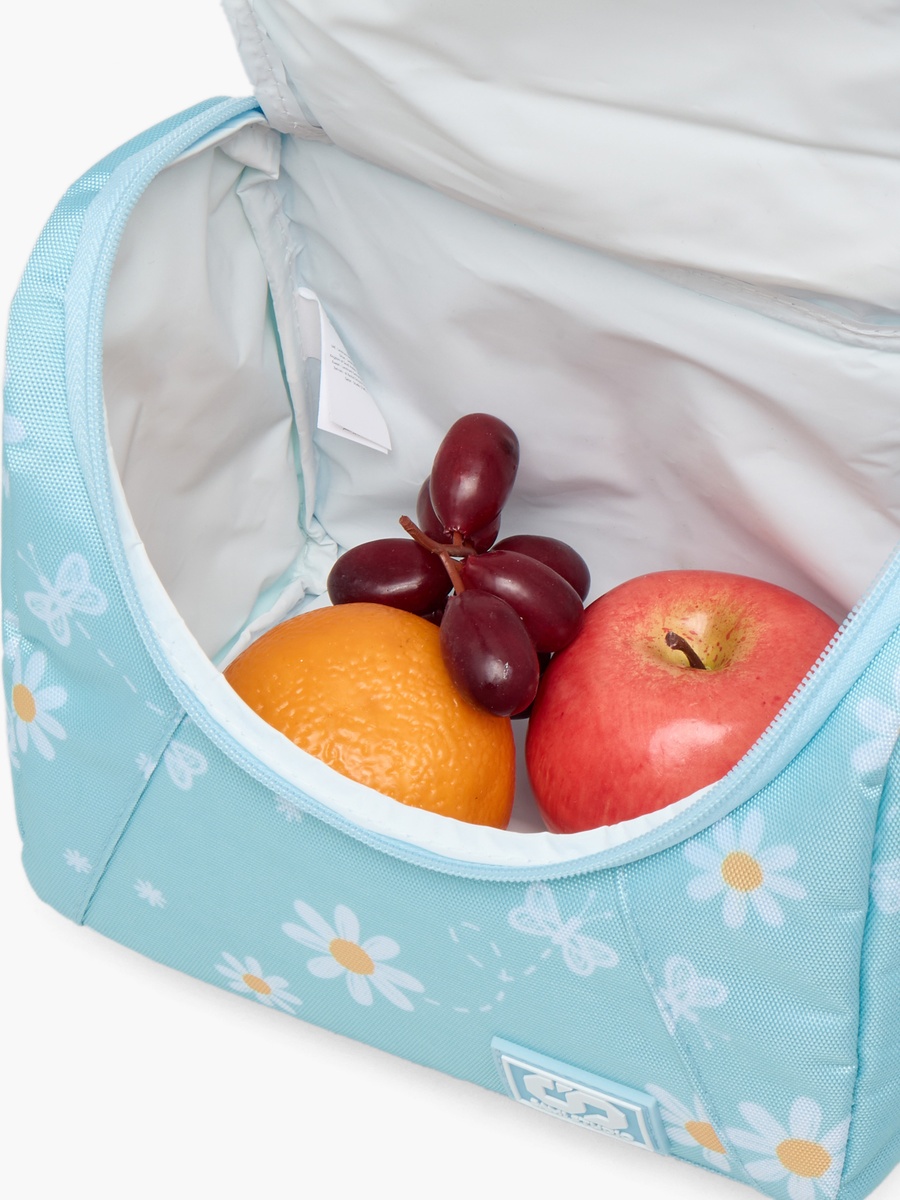 Floral Print Lunch Bag with Zip Closure