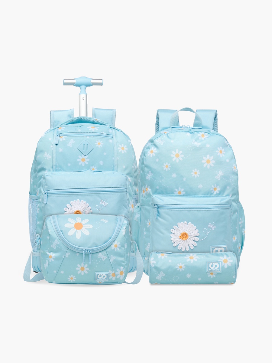 Floral Print Lunch Bag with Zip Closure