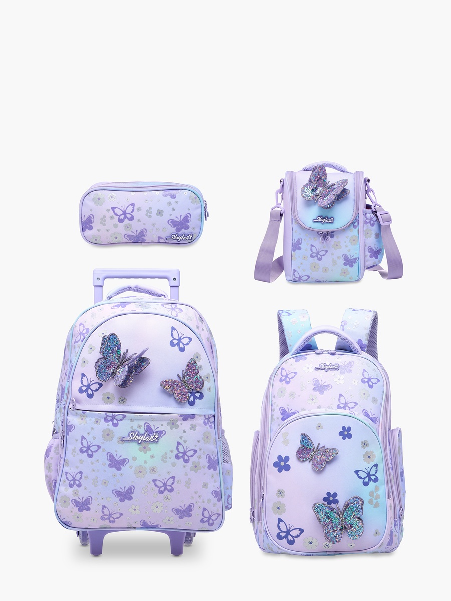 Butterfly Print Lunch Bag with Zip Closure