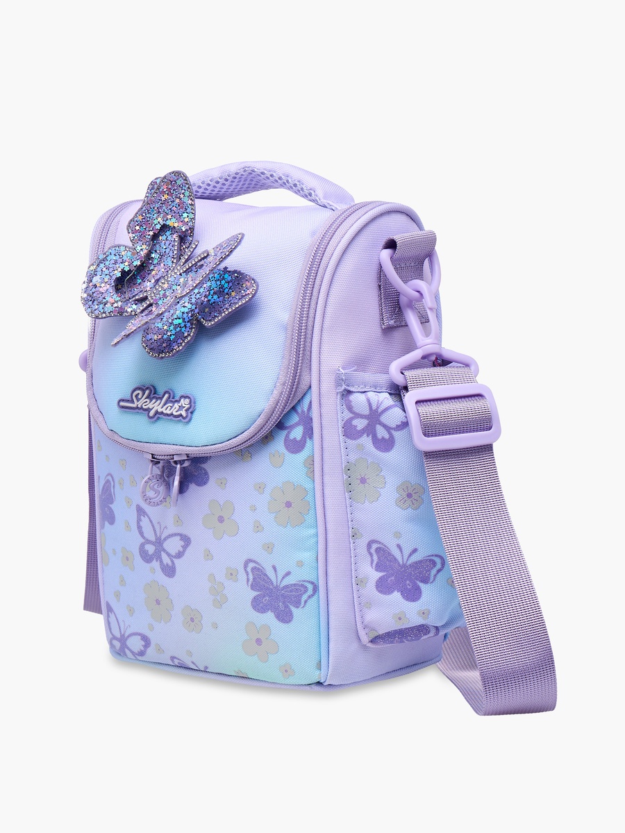 Butterfly Print Lunch Bag with Zip Closure