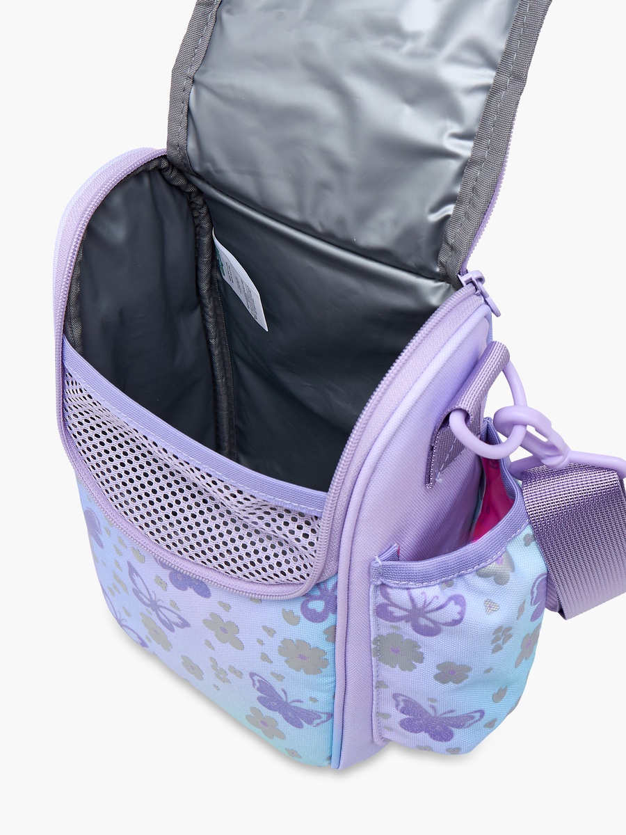 Butterfly Print Lunch Bag with Zip Closure