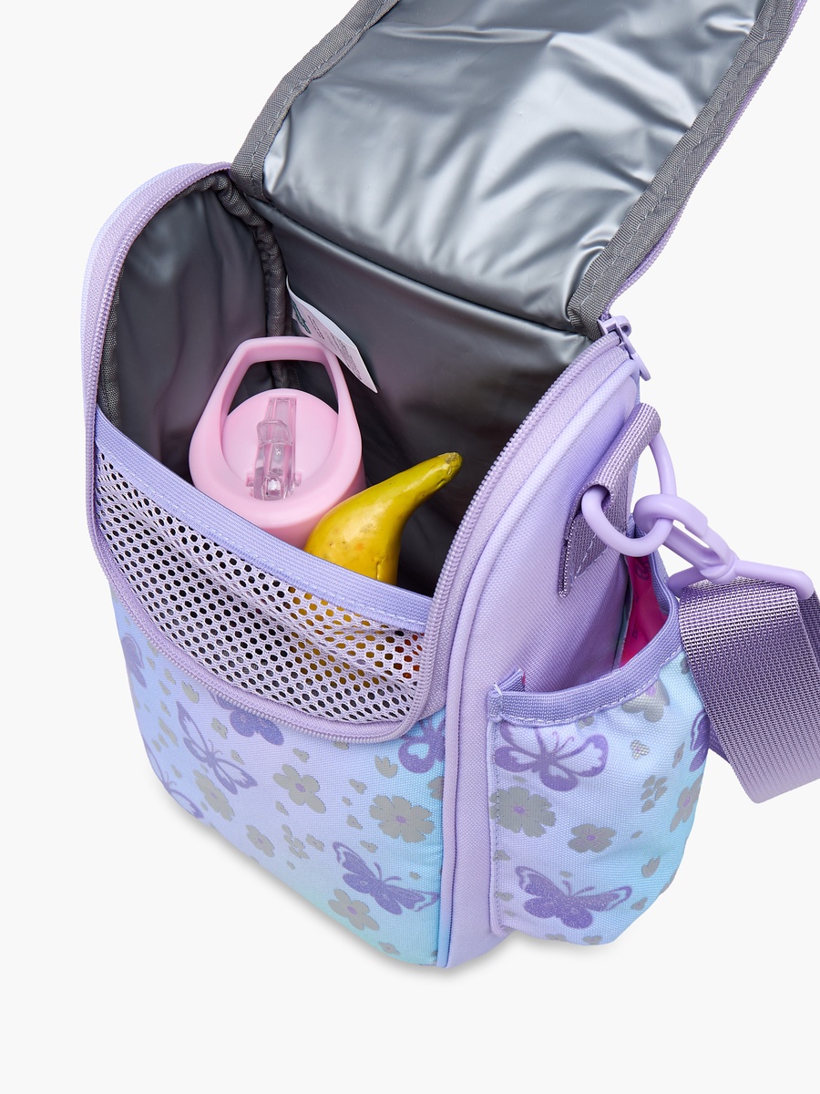 Butterfly Print Lunch Bag with Zip Closure