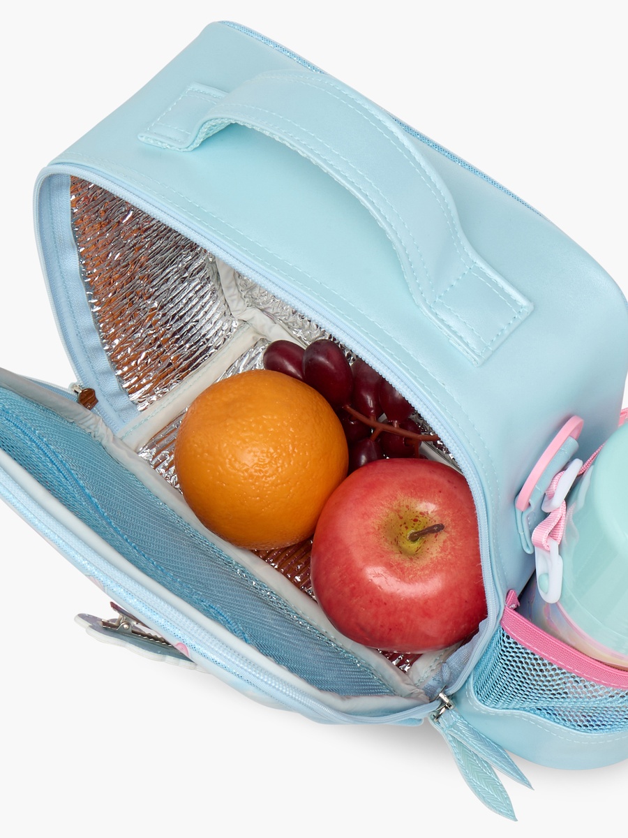 Mermaid Print Lunch Bag with Detachable Strap and Zip Closure